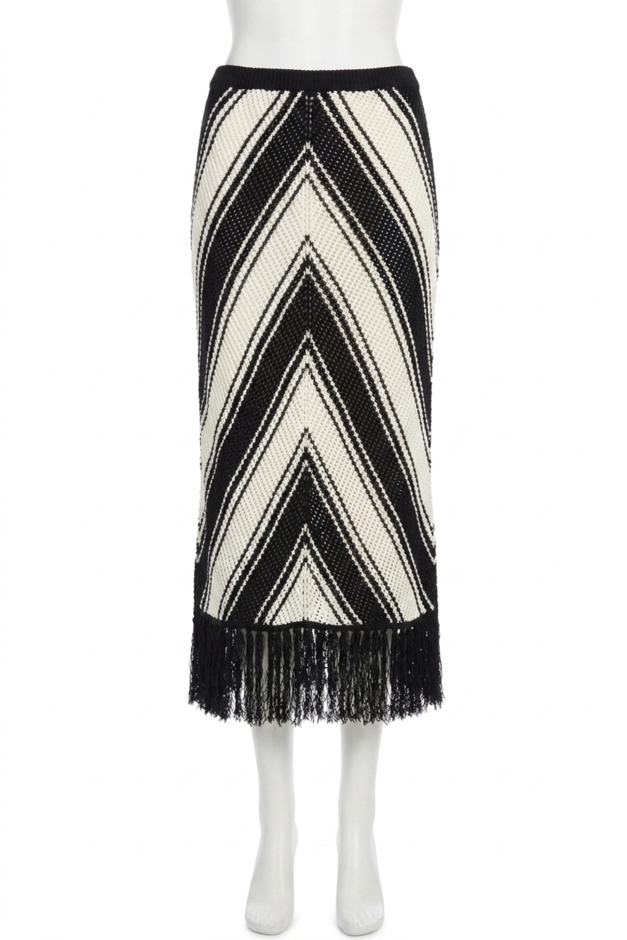 NEW SALTWATER LUXE amberlyn sweater skirt in black/white